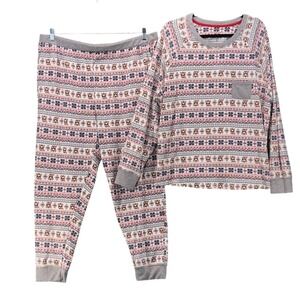 Cuddl Duds Pajama Set Cream XXL